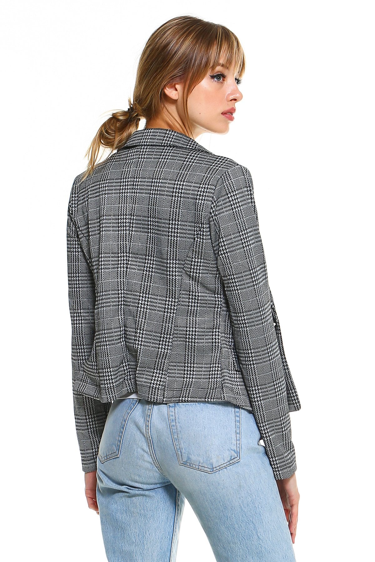 Point Plaid Blazer